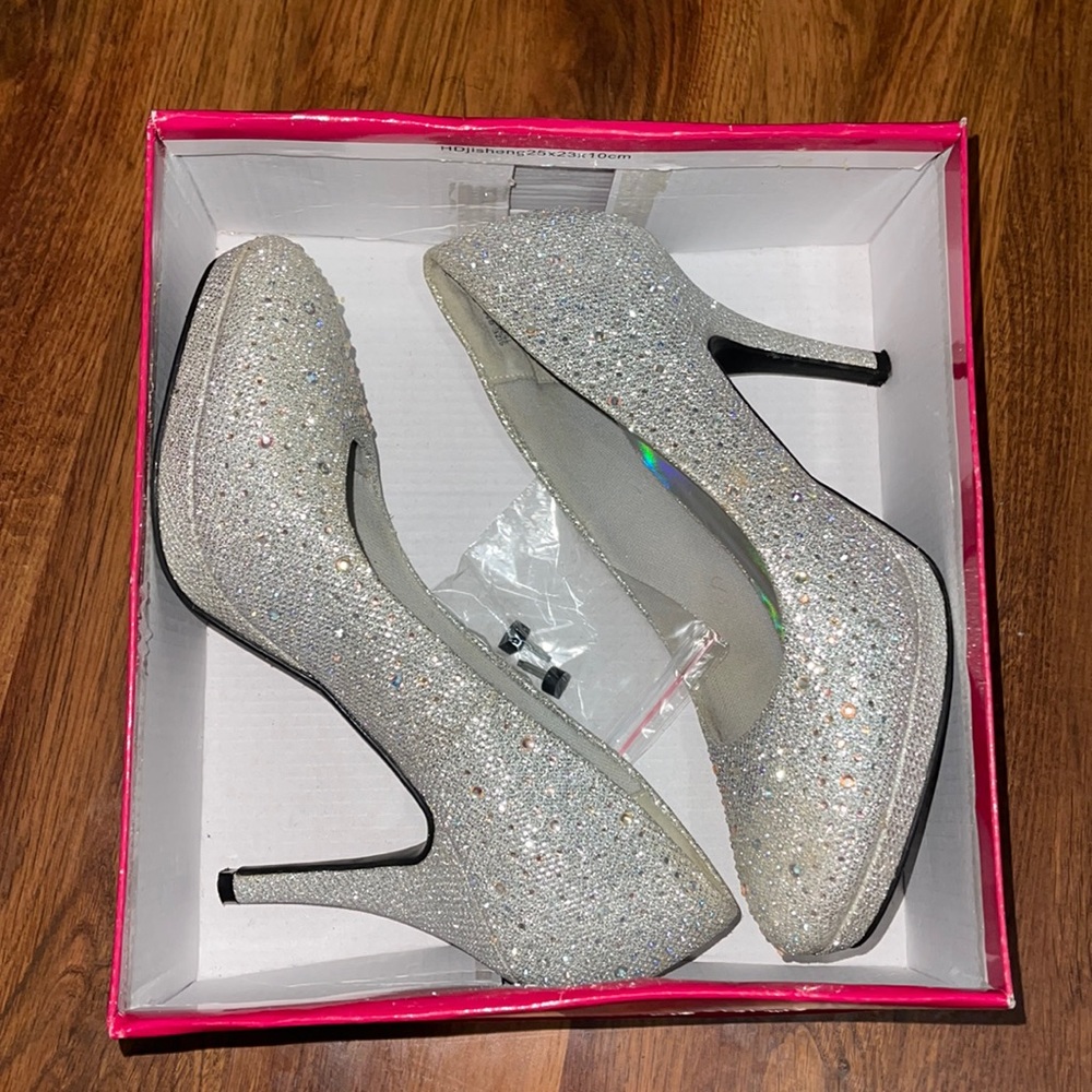 Silver Rhinestone Heels - Picture 4 of 5